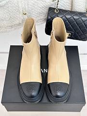 Bagsaaa Chanel Chelsea Beige Leather Boots - 3