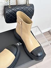 Bagsaaa Chanel Chelsea Beige Leather Boots - 5