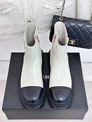 	 Bagsaaa Chanel Chelsea White Leather Boots - 5