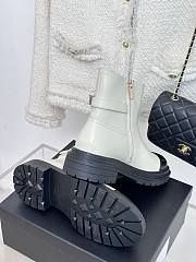 	 Bagsaaa Chanel Chelsea White Leather Boots - 4