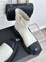 	 Bagsaaa Chanel Chelsea White Leather Boots - 3