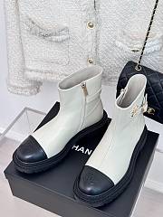 	 Bagsaaa Chanel Chelsea White Leather Boots - 2