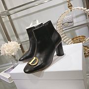 Bagsaaa Dior Cd Logo Black Leather Ankle Boots - 3