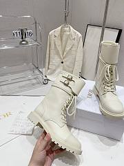 Bagsaaa Dior D-Trap Ankle Boot White Calfskin and Shearling - 6