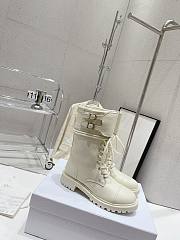 Bagsaaa Dior D-Trap Ankle Boot White Calfskin and Shearling - 5