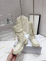 Bagsaaa Dior D-Trap Ankle Boot White Calfskin and Shearling - 4