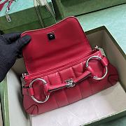 	 Bagsaaa Gucci Horsebit Chain Small Shoulder Bag Red Leather - 2