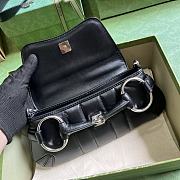 Bagsaaa Gucci Horsebit Chain Small Shoulder Bag Black Leather - 3