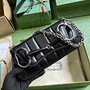 Bagsaaa Gucci Horsebit Chain Small Shoulder Bag Black Leather - 5