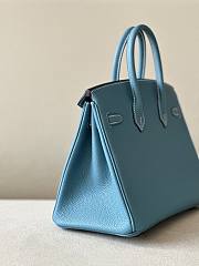 Bagsaaa Hermes Birkin 25 in Togo Leather with Silver Hardware Blue - 4