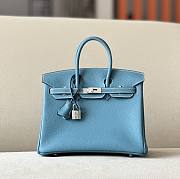 Bagsaaa Hermes Birkin 25 in Togo Leather with Silver Hardware Blue - 1