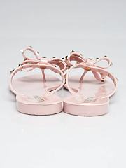 	 Bagsaaa Valentino Pink Bow Rockstud Thong Sandals - 5