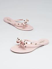 	 Bagsaaa Valentino Pink Bow Rockstud Thong Sandals - 2