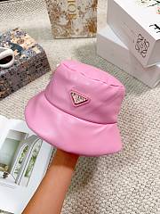 Bagsa  Prada enamelled-logo Nappa Leather Bucket Hat - 5