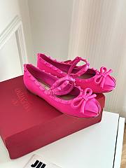 Bagsaaa Valentino Garavani Silk Rockstud Ballet Flats Hot Pink - 4
