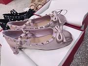 Bagsaaa Valentino Garavani Silk Rockstud Ballet Flats Purple - 6