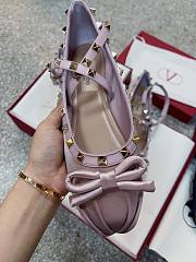 Bagsaaa Valentino Garavani Silk Rockstud Ballet Flats Purple - 4