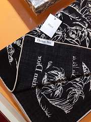 	 Bagsaaa Dior Petites Fleurs Scarf Black 140x140cm - 6