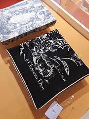 	 Bagsaaa Dior Petites Fleurs Scarf Black 140x140cm - 2