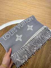 Bagsaaa Louis Vuitton Monogram Grey Scarf 186x34cm - 5