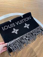 	 Bagsaaa Louis Vuitton Monogram Black Scarf 186x34cm - 6