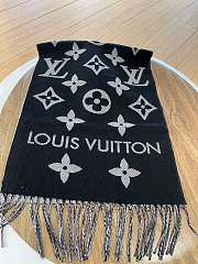 	 Bagsaaa Louis Vuitton Monogram Black Scarf 186x34cm - 4