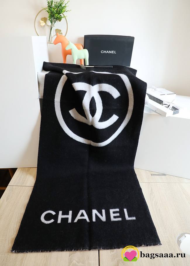 Bagsaaa Chanel Black Scarf 70*200cm - 1