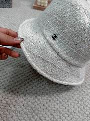 Bagsaaa Chanel Tweed Bucket Hat White Color - 6