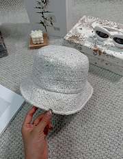 Bagsaaa Chanel Tweed Bucket Hat White Color - 5