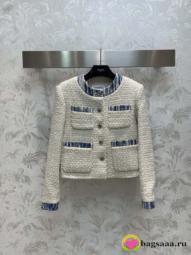 Bagsaaa Chanel Tweed White Jacket - 1