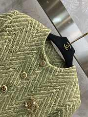 Bagsaaa Chanel Tweed Green Jacket 2 pockets - 2