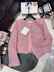 Bagsaaa Chanel Tweed Pink Jacket CC Silver Logo Hardware - 2