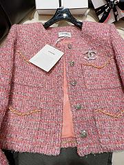 Bagsaaa Chanel Tweed Pink Jacket CC Silver Logo Hardware - 4