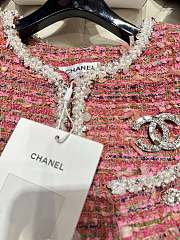 	 Bagsaaa Chanel Tweed Pink Jacket Pearl Line - 4