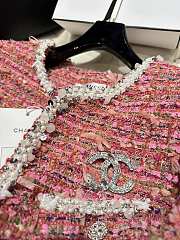 	 Bagsaaa Chanel Tweed Pink Jacket Pearl Line - 5