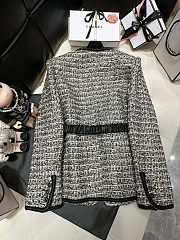 Bagsaaa Chanel Tweed Black Long Jacket With belt - 3