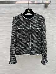 Bagsaaa Chanel Tweed Grey Jacket Pearl - 1