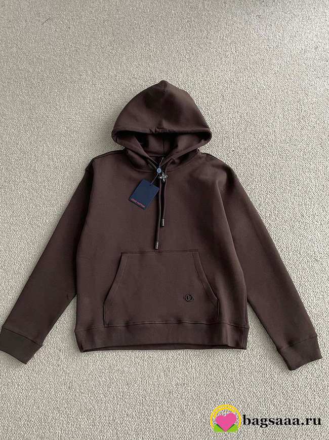 Bagsaaa Louis Vuitton Monogram Flower Stopper Cotton Hoodie Brown - 1