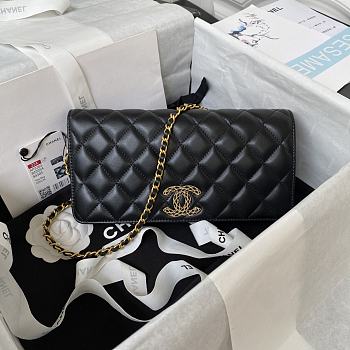 Bagsaaa Chanel Chain Long Black Bag - 13×17.5×4cm