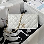 	 Bagsaaa Chanel Chain Long White Bag - 13×17.5×4cm - 1