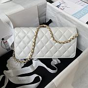	 Bagsaaa Chanel Chain Long White Bag - 13×17.5×4cm - 5