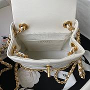 	 Bagsaaa Chanel small Backpack Calfskin & Gold-Tone Metal White - 3