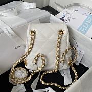 	 Bagsaaa Chanel small Backpack Calfskin & Gold-Tone Metal White - 5
