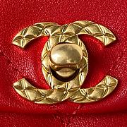 	 Bagsaaa Chanel small Backpack Calfskin & Gold-Tone Metal Red - 5
