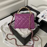 Bagsaaa Chanel Clutch With Chain Lambskin, Imitation Pearls Purple - 6