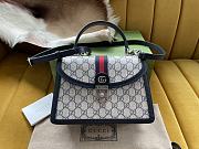 Bagsaaa Ophidia GG small top handle bag blue and beige - 25/17.5/7cm - 1