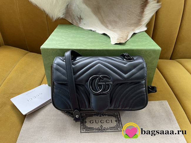 Bagsaaa Gucci Marmont All Black - 22*13*6cm - 1