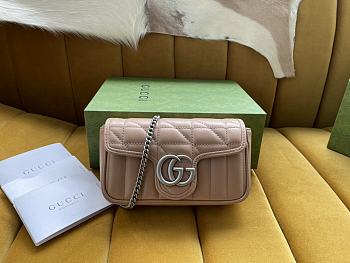 	 Bagsaaa Gucci GG Marmont Super Mini Beige Bag - 16.5/10/5cm