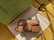 Bagsaaa Gucci GG Marmont Super Mini Brown Bag - 16.5*10.2*5.1cm - 1