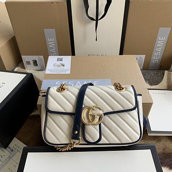	 Bagsaaa Gucci Mamront GG White Shoulder Bag - 22/13/6cm